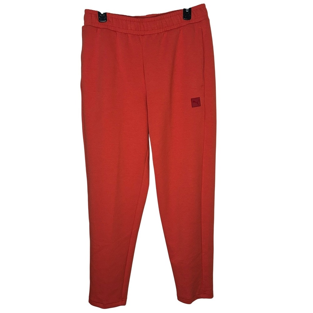 Puma Red Fire ESS Logomania Pant CL Drawstring Joggers Sweatpants Womens L NWT